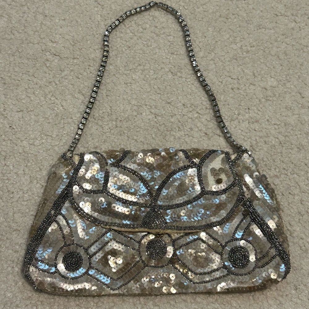 Elegant Vintage Sequin Evening Bag